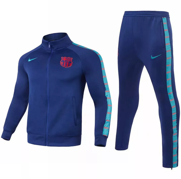 2021/22 Barcelona Dark Blue Training Kits Sweat Shirt and Pants